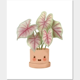 Cute Plant Illustration,Caladium Summer Breeze Illustration Posters and Art